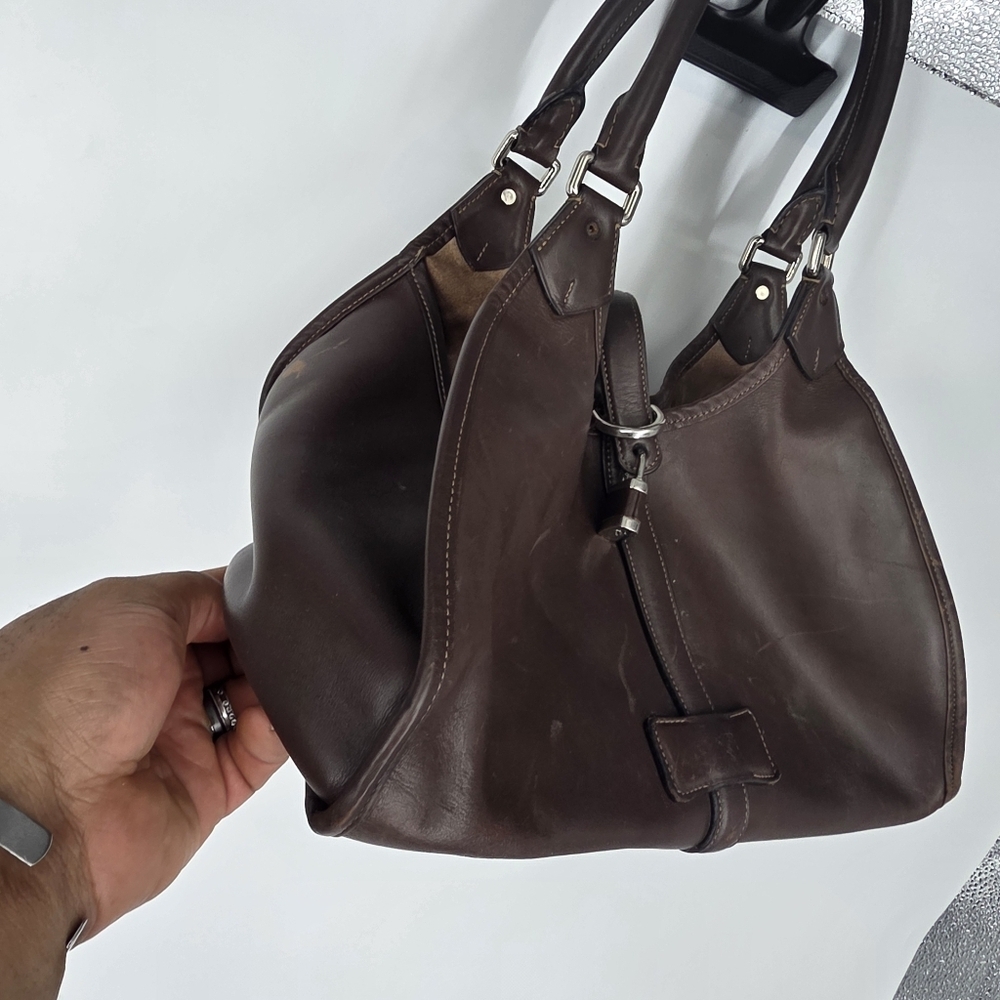 🇪🇸 VINTAGE LOEWE Brown Leather Shoulder Bag / Satchel - Picture 8 of 8